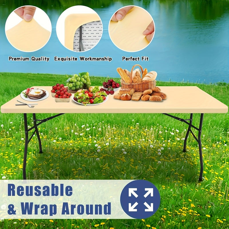 🧶✨ Housse de Table Élastique Spandex – Rectangulaire & Carrée Universelle 📏