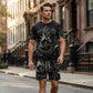 Ensemble 2 pièces T-shirt imprimé et short pour homme