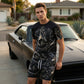 Ensemble 2 pièces T-shirt imprimé et short pour homme