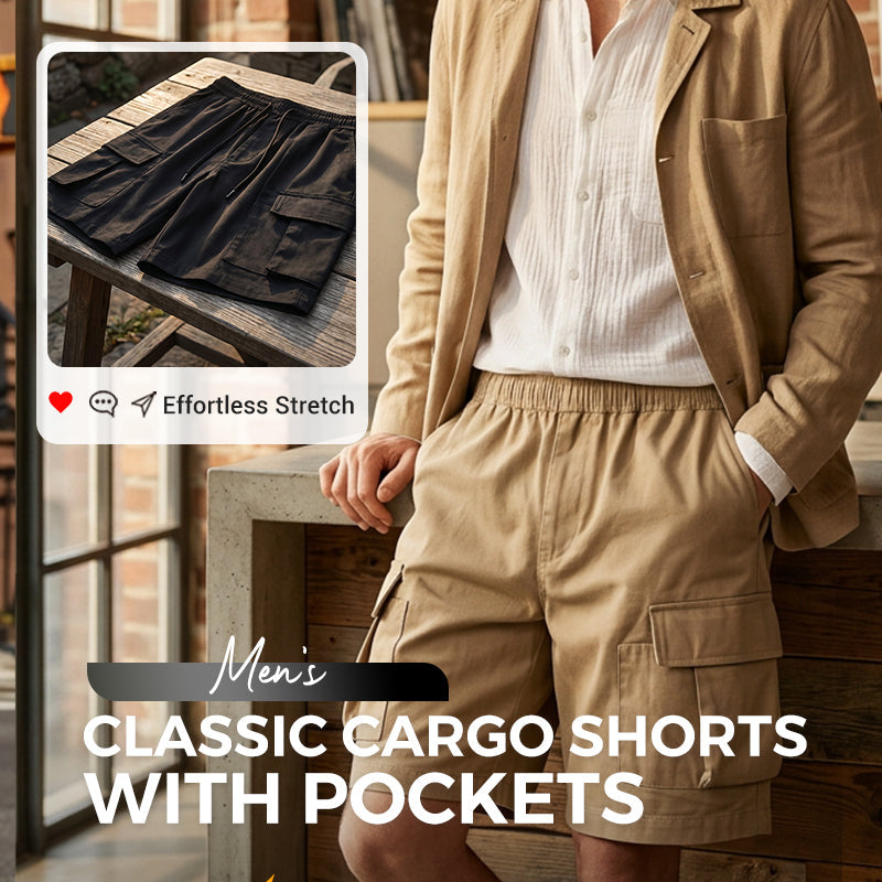 🩳 OFFRE LIMITÉE : 50 % DE RÉDUCTION ! ✨ Short cargo homme – Coupe ample, multiples poches, résistant 🍂