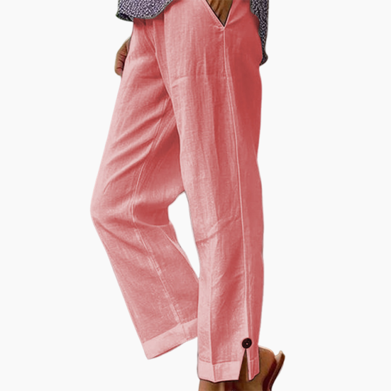 Pantalon Femme Coupe Droite Longueur Cheville