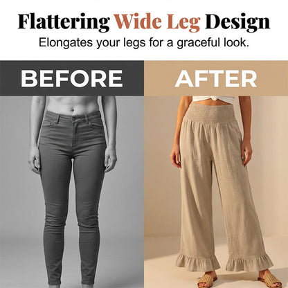 Pantalon Lounge pour Femme Style Bbohème avec Finitions à Volants
