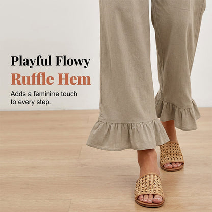 Pantalon Lounge pour Femme Style Bbohème avec Finitions à Volants