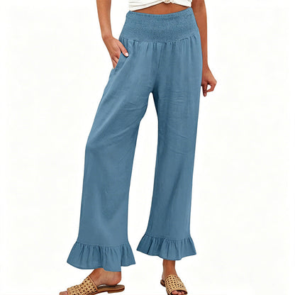 Pantalon Lounge pour Femme Style Bbohème avec Finitions à Volants