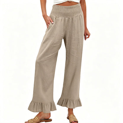 Pantalon Lounge pour Femme Style Bbohème avec Finitions à Volants