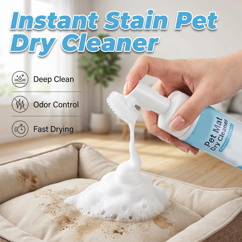 Nettoyant moussant sans eau pour tapis pour animaux de compagnie avec brosse