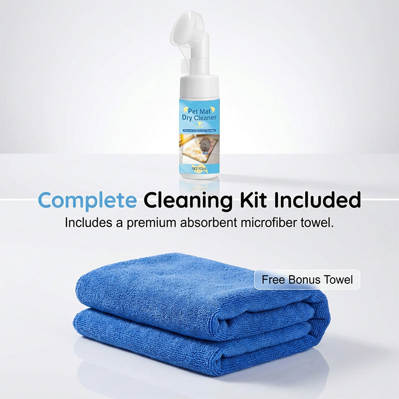 Nettoyant moussant sans eau pour tapis pour animaux de compagnie avec brosse