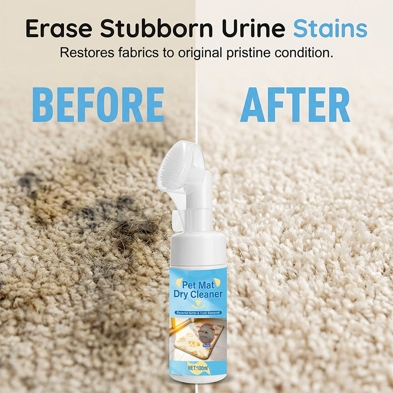 Nettoyant moussant sans eau pour tapis pour animaux de compagnie avec brosse