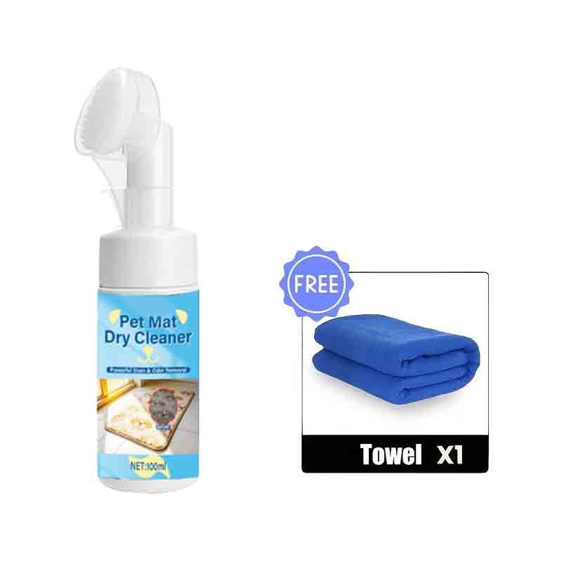 Nettoyant moussant sans eau pour tapis pour animaux de compagnie avec brosse