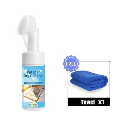 Nettoyant moussant sans eau pour tapis pour animaux de compagnie avec brosse