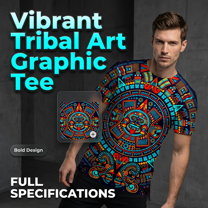 💥T-shirt à manches courtes pour homme, style tribal vintage✈️