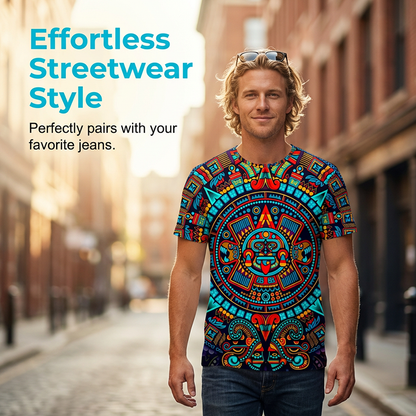 💥T-shirt à manches courtes pour homme, style tribal vintage✈️