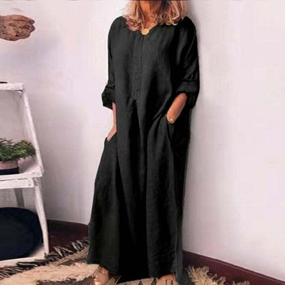 💥50 % DE RÉDUCTION !🔥Robe longue ample décontractée en coton et lin pour femme✈️