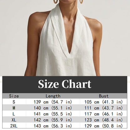 Robe longue élégante et décontractée à col licou pour l'été