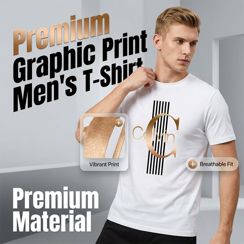 T-shirt pour homme à imprimé graphique avec lettres en gras