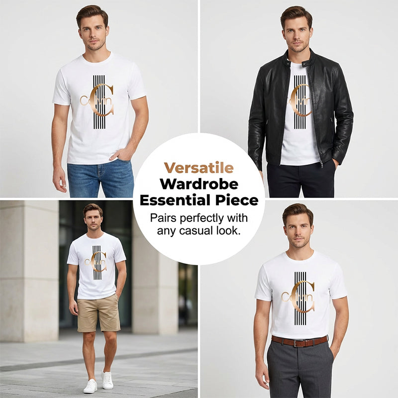 T-shirt pour homme à imprimé graphique avec lettres en gras