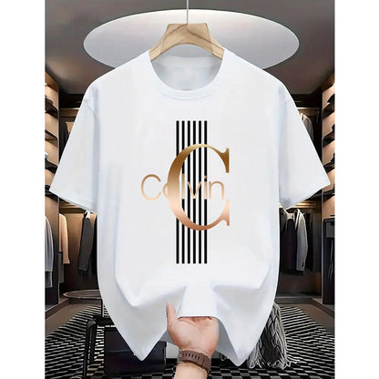 T-shirt pour homme à imprimé graphique avec lettres en gras