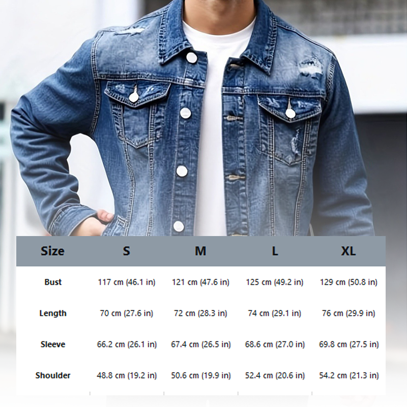 🧥 PROMO LIMITÉE 50% DE RÉDUCTION ! 👖 Veste en Jean Délavé Vintage pour Homme – Design Intemporel, Tissu Durable & Poches Fonctionnelles ✨