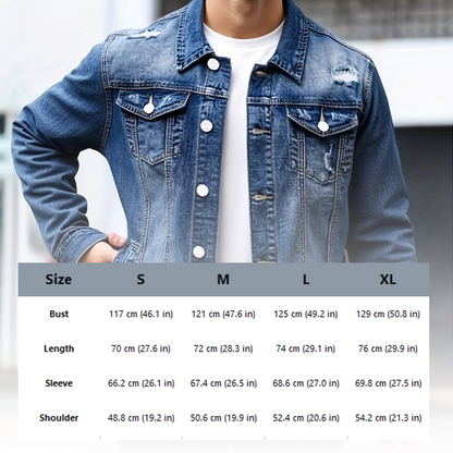🧥 PROMO LIMITÉE 50% DE RÉDUCTION ! 👖 Veste en Jean Délavé Vintage pour Homme – Design Intemporel, Tissu Durable & Poches Fonctionnelles ✨