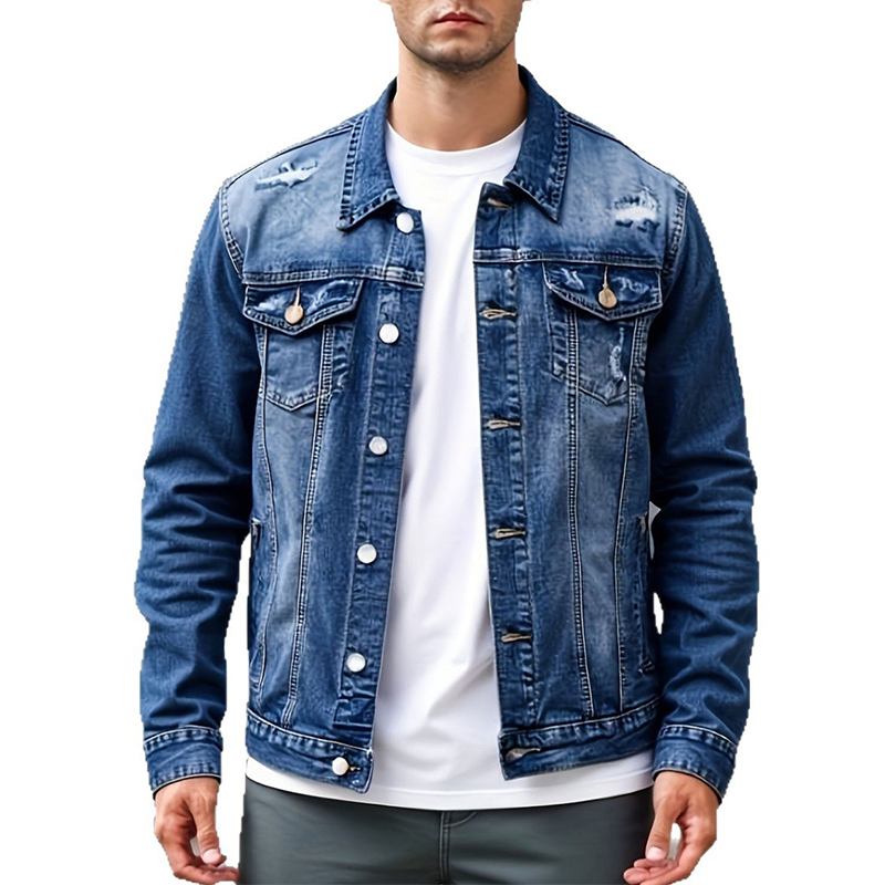 🧥 PROMO LIMITÉE 50% DE RÉDUCTION ! 👖 Veste en Jean Délavé Vintage pour Homme – Design Intemporel, Tissu Durable & Poches Fonctionnelles ✨