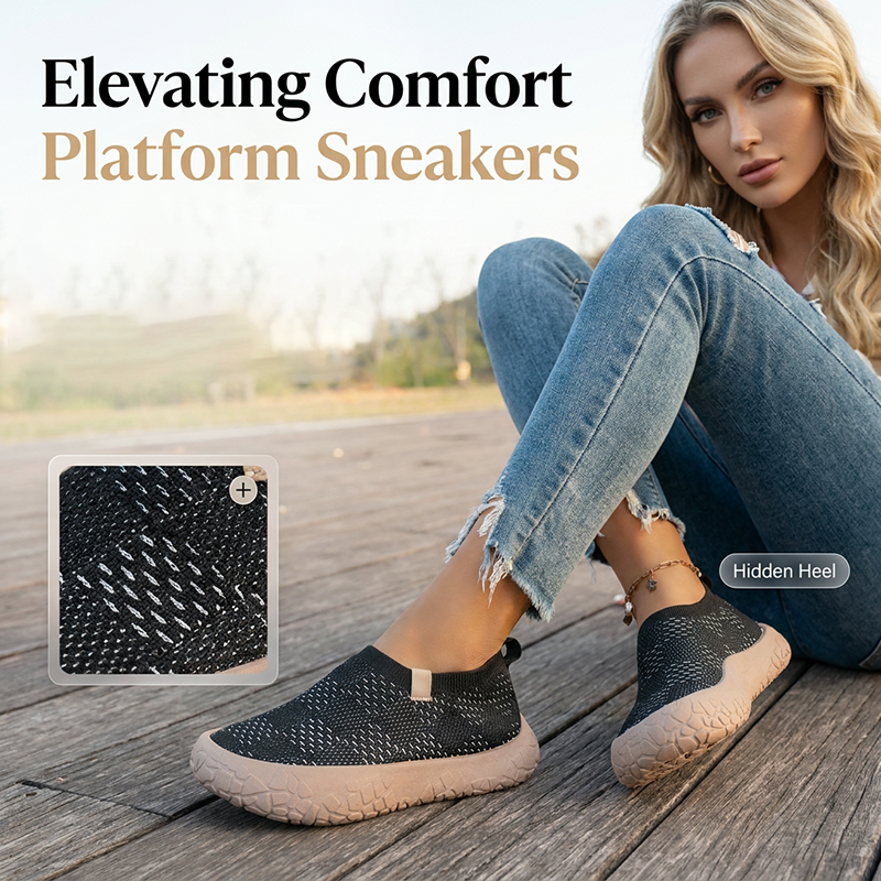 Baskets confortables à plateforme avec talon caché