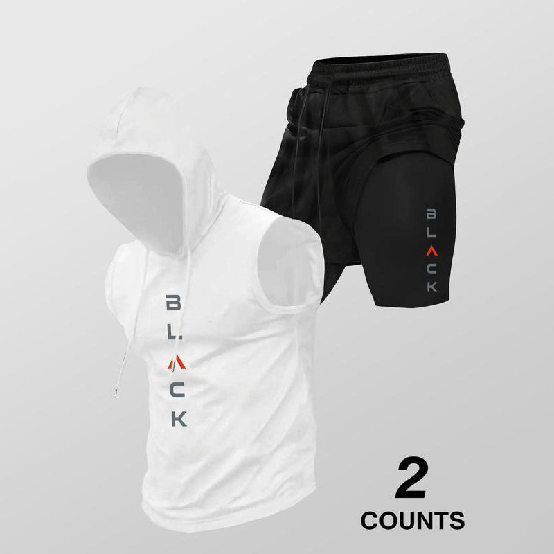 👕🔥 PROMO FLASH 50% ! Ensemble Sport Homme – Sweat Sans Manches & Short Décontracté, Tissu Confortable, Style Streetwear Athlétique ⏰