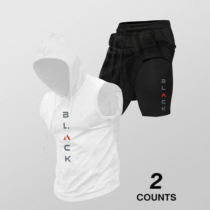 👕🔥 PROMO FLASH 50% ! Ensemble Sport Homme – Sweat Sans Manches & Short Décontracté, Tissu Confortable, Style Streetwear Athlétique ⏰