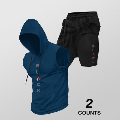 👕🔥 PROMO FLASH 50% ! Ensemble Sport Homme – Sweat Sans Manches & Short Décontracté, Tissu Confortable, Style Streetwear Athlétique ⏰