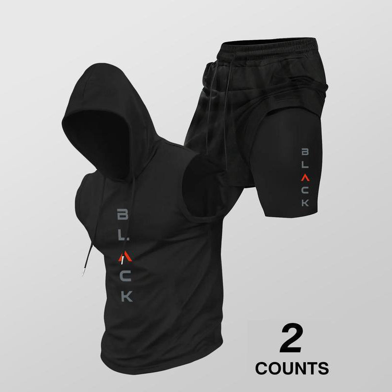 👕🔥 PROMO FLASH 50% ! Ensemble Sport Homme – Sweat Sans Manches & Short Décontracté, Tissu Confortable, Style Streetwear Athlétique ⏰