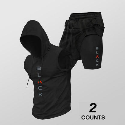 👕🔥 PROMO FLASH 50% ! Ensemble Sport Homme – Sweat Sans Manches & Short Décontracté, Tissu Confortable, Style Streetwear Athlétique ⏰