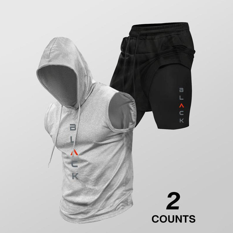 👕🔥 PROMO FLASH 50% ! Ensemble Sport Homme – Sweat Sans Manches & Short Décontracté, Tissu Confortable, Style Streetwear Athlétique ⏰