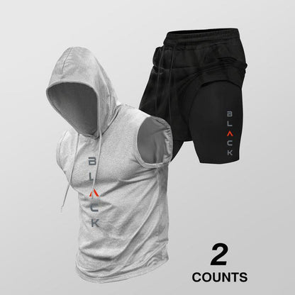 👕🔥 PROMO FLASH 50% ! Ensemble Sport Homme – Sweat Sans Manches & Short Décontracté, Tissu Confortable, Style Streetwear Athlétique ⏰
