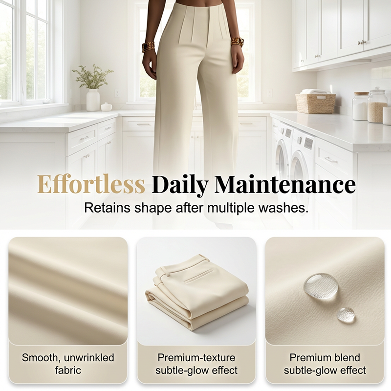 Pantalon élégant plissé à jambes larges pour femmes