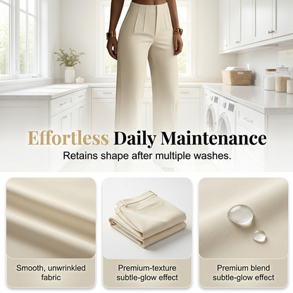 Pantalon élégant plissé à jambes larges pour femmes