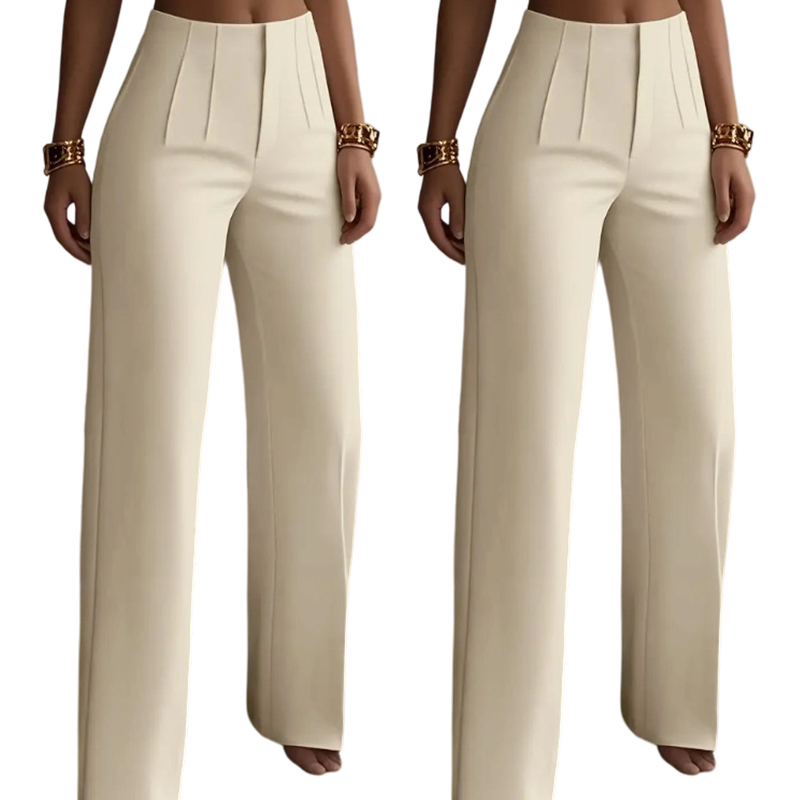 Pantalon élégant plissé à jambes larges pour femmes