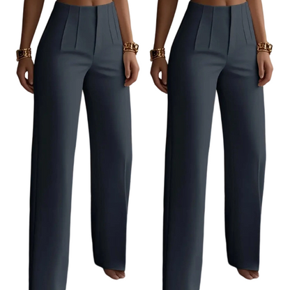 Pantalon élégant plissé à jambes larges pour femmes