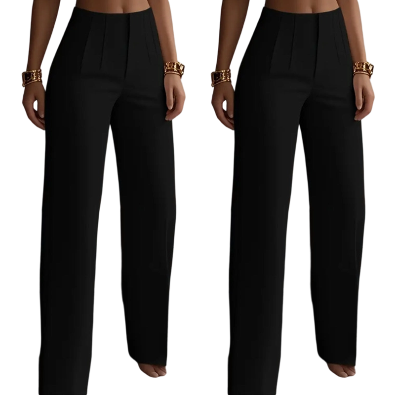 Pantalon élégant plissé à jambes larges pour femmes