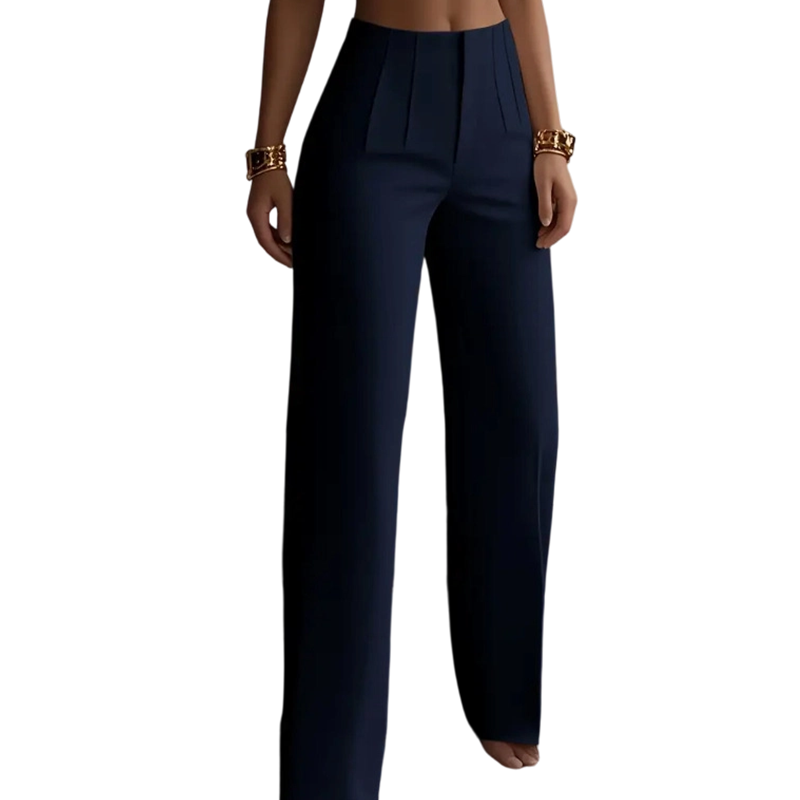 Pantalon élégant plissé à jambes larges pour femmes