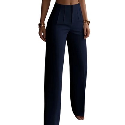 Pantalon élégant plissé à jambes larges pour femmes
