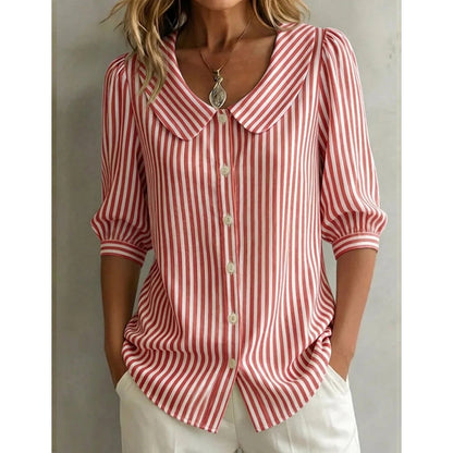 🔥Nouveautés et offres spéciales - Chemise à rayures boutonnée « Summer Commuter »