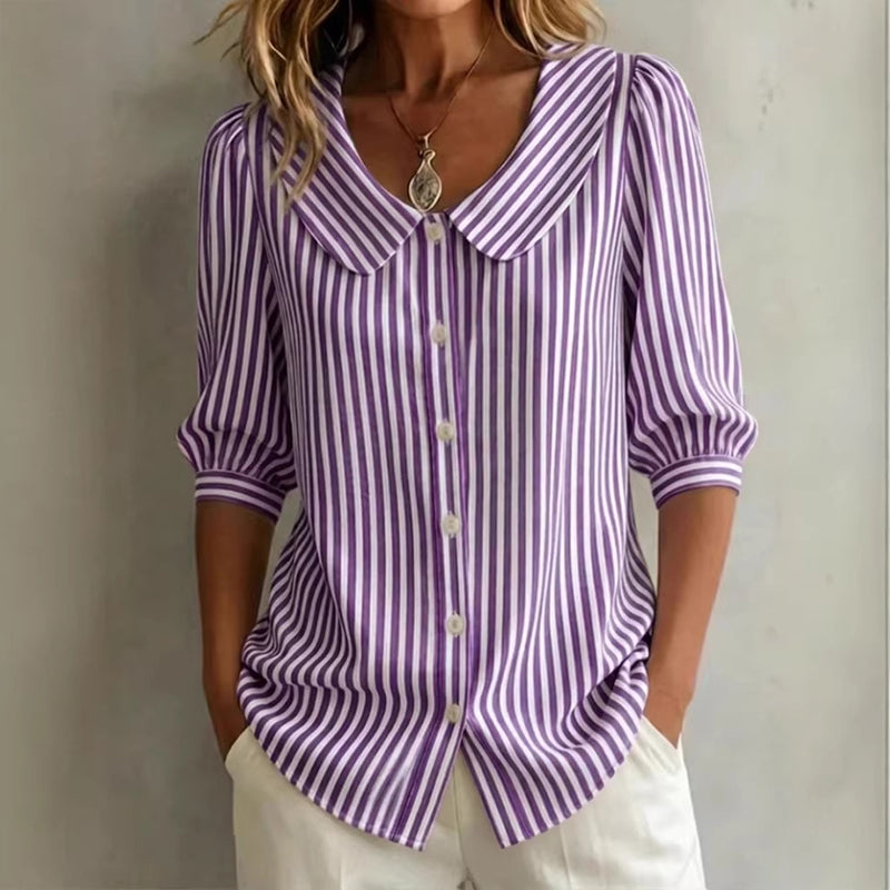 🔥Nouveautés et offres spéciales - Chemise à rayures boutonnée « Summer Commuter »