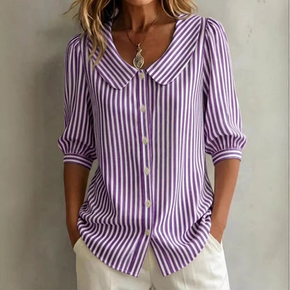 🔥Nouveautés et offres spéciales - Chemise à rayures boutonnée « Summer Commuter »