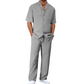 👔 50% DE RÉDUCTION ✨ Ensemble décontracté homme – Chemise col cubain & pantalon ample – Tissu léger, coupe fluide, parfait pour les vacances ou les journées chaudes 🌴