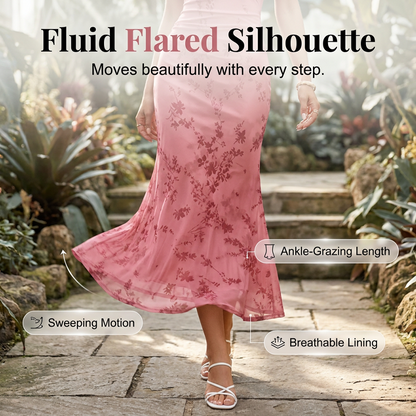 🌸 50% OFF NOW!💃 Robe sirène en maille à fleurs pour femme – Taille froncée et style romantique – Idéale pour une soirée en amoureux ✨