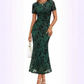 🌸 50% OFF NOW!💃 Robe sirène en maille à fleurs pour femme – Taille froncée et style romantique – Idéale pour une soirée en amoureux ✨