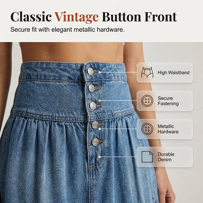 👗 PROMO LIMITÉE 50% DE RÉDUCTION ! ✨ Jupe Maxi Denim – Taille Haute, Évasée, Étagée ✨