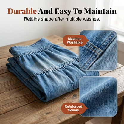 👗 PROMO LIMITÉE 50% DE RÉDUCTION ! ✨ Jupe Maxi Denim – Taille Haute, Évasée, Étagée ✨