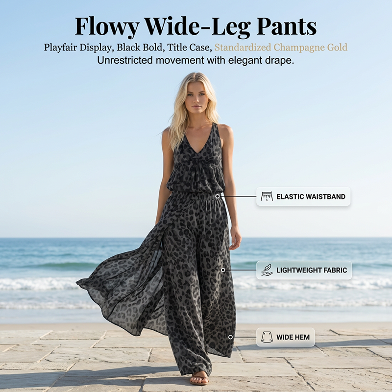 Ensemble composé d'un haut dos nu sans manches et d'un pantalon à jambes larges