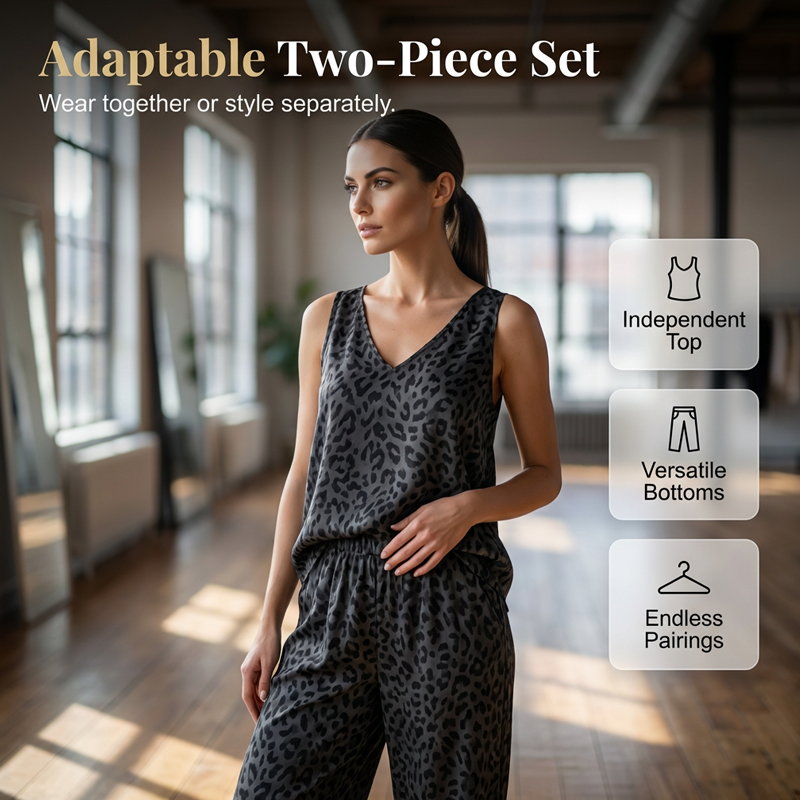 Ensemble composé d'un haut dos nu sans manches et d'un pantalon à jambes larges