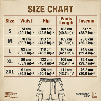 Pantalon cargo droit à multiples poches pour homme